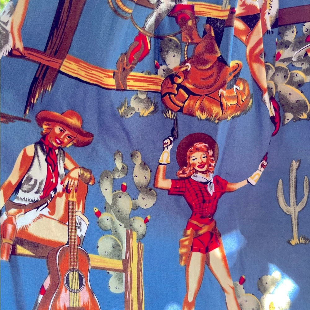 cowgirl print skirt with pockets